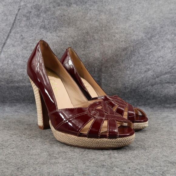 Cole Haan Shoes Womens 8 Platform Pumps Patent Leather Fashion Formal Event Red - Picture 1 of 16